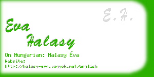 eva halasy business card